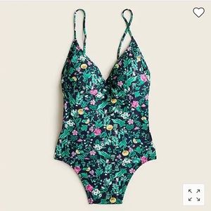 Strappyback One piece in Winter Garden Floral. From J Crew